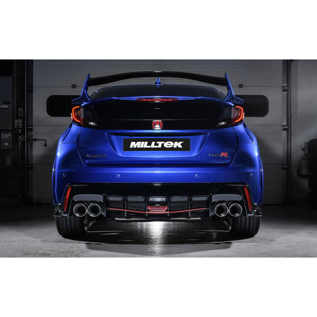 MILLTEK SSXHO225 Cat-back Quad 100mm GT100 HONDA Civic Type R FK2 Turbocharged 2.0 litre i-VTEC (LHD models only) Photo-2 
