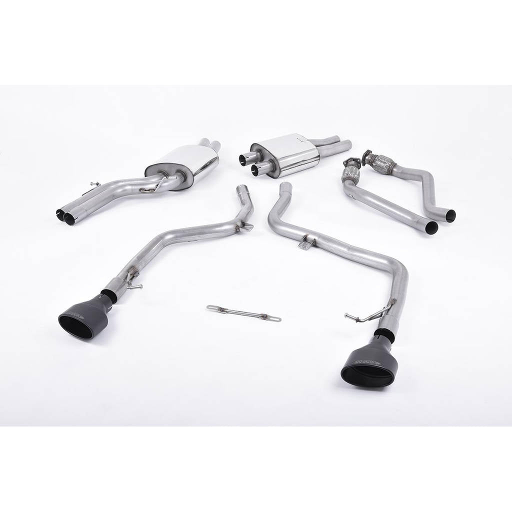 MILLTEK SSXAU240 Cat-back 150 X 95mm Black Oval AUDI S4 3.0 Supercharged V6 B8 Photo-0 