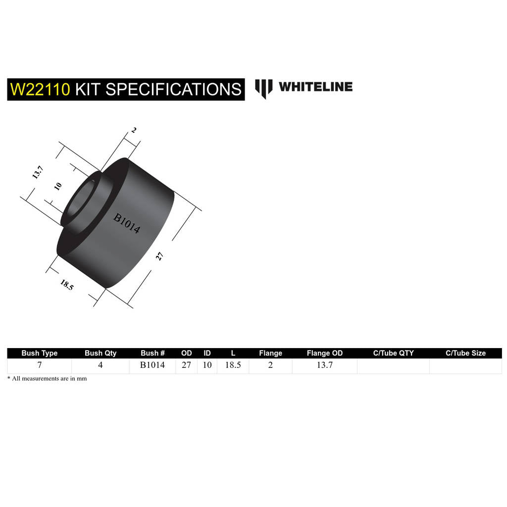 WHITELINE W22110 Front Anti Roll Bar Link - Lower Bushing Kit for Nissan Pulsar N14, N15/N16 Photo-4 