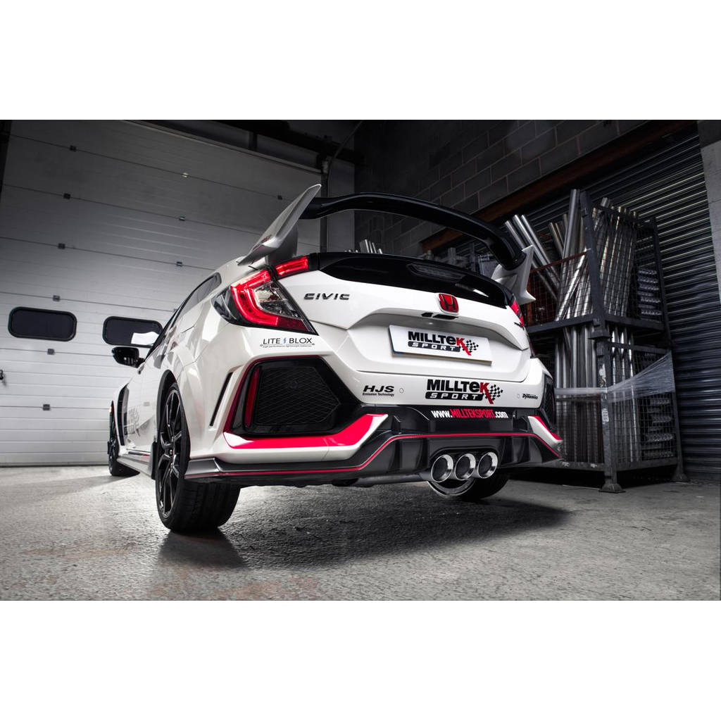 MILLTEK SSXHO252 Cat-back Triple 100mm GT100 HONDA Civic Type R FK8 2.0 i-VTEC Photo-1 