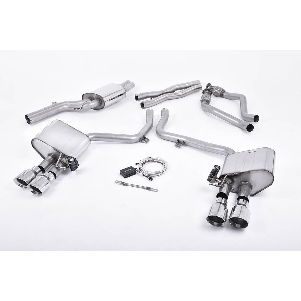 MILLTEK SSXAU407 Cat-back Quad 100mm GT100 AUDI S4 3.0 Supercharged V6 B8.5 Photo-0 