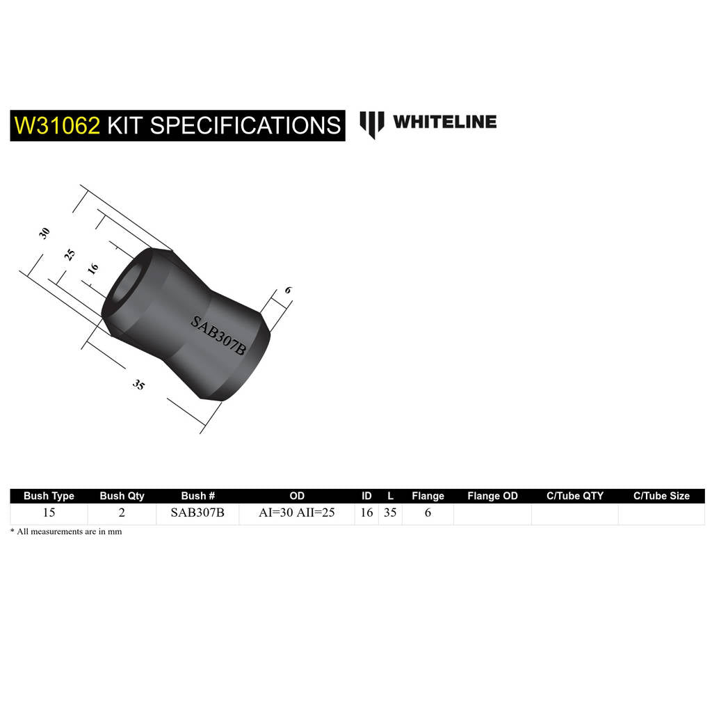 WHITELINE W31062 Shock Absorber Bushing Photo-3 