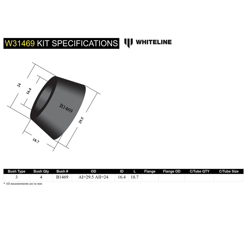 WHITELINE W31469 Shock Absorber Bushing Photo-3 