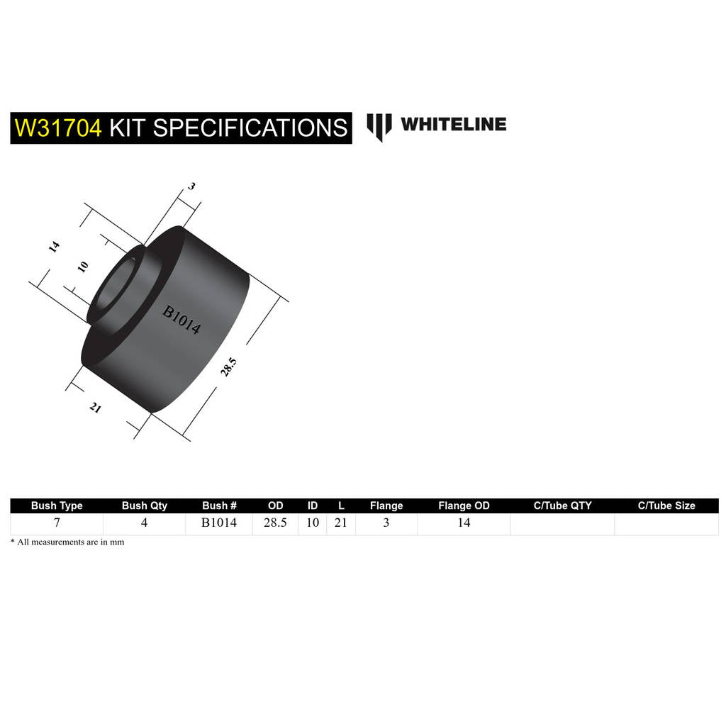 WHITELINE W31704 Upper Shock Absorber Bushing Photo-3 