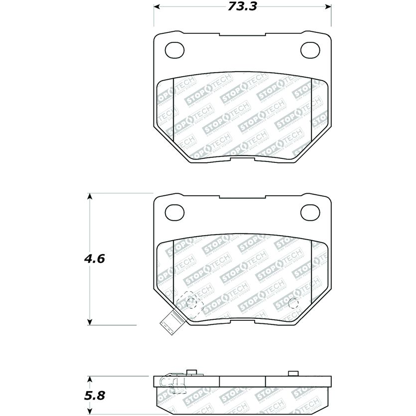 STOPTECH 305.04611 Rear Street Select Brake Pads SUBARU Impreza 2006-2007 Photo-3 