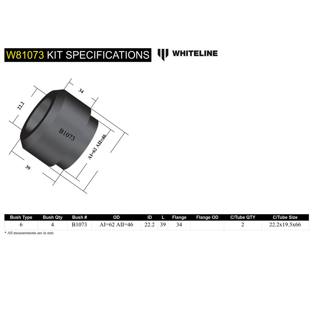 WHITELINE W81073 Strut Rod to Chassis Bushing Photo-3 