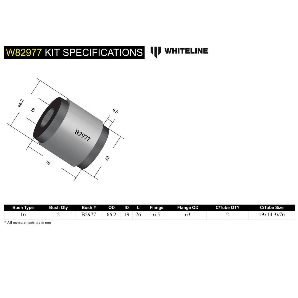 WHITELINE W82977 Front Lower Radius Arm Bushing Photo-4 