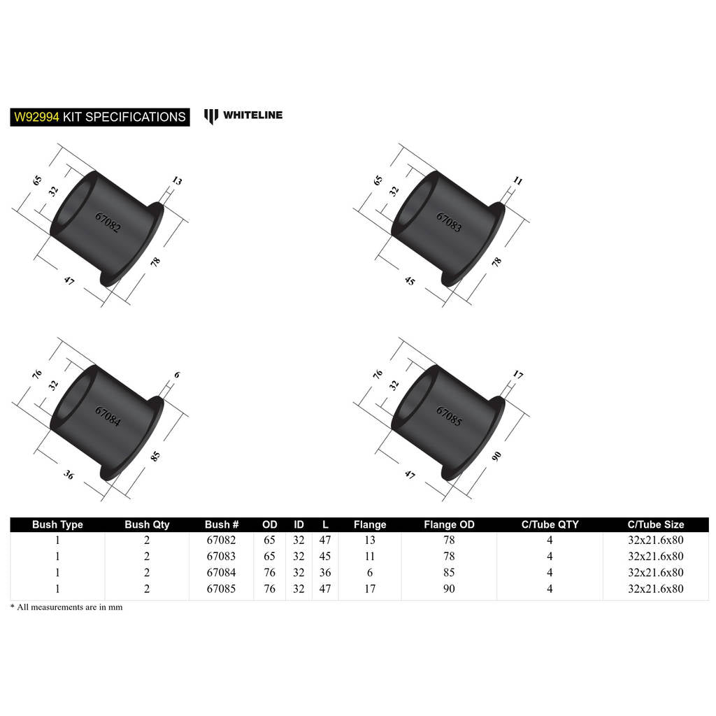 WHITELINE W92994 Subframe Mount Bushing - Front Photo-5 
