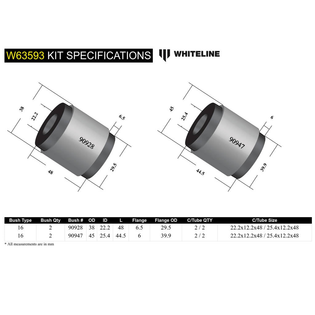 WHITELINE W63593 Control Arm Bushing - Upper Rear Photo-4 