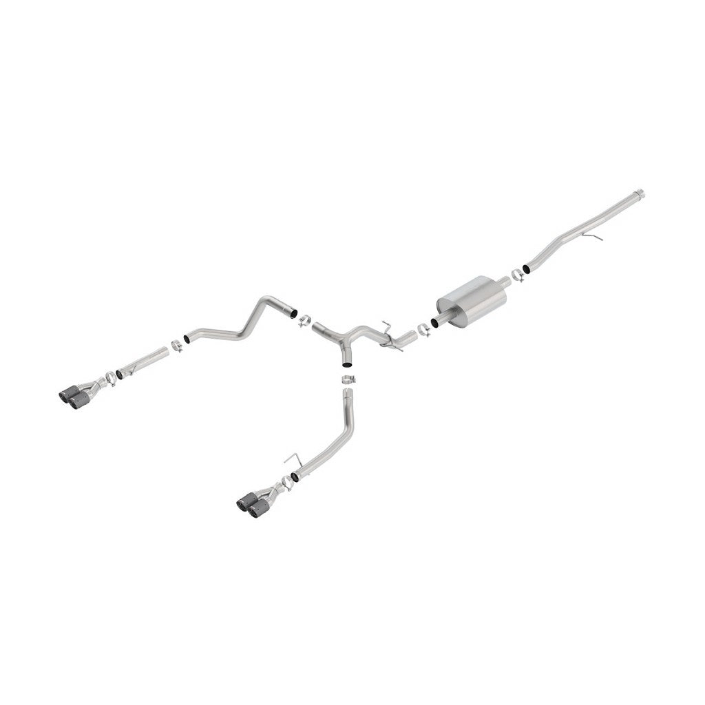 BORLA 140770CF Exhaust system S-TYPE for SILV. / SIERRA 1500 2019 5.3L CF TIP: 3.5 "RD X 6.62" Photo-0 
