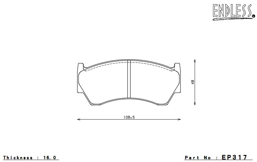 ENDLESS EP317MA45B Front brake pads MITSUBISHI EVO V-IX/OUTLANDER/MONTERO SP/GALLANT 3000 Photo-0 