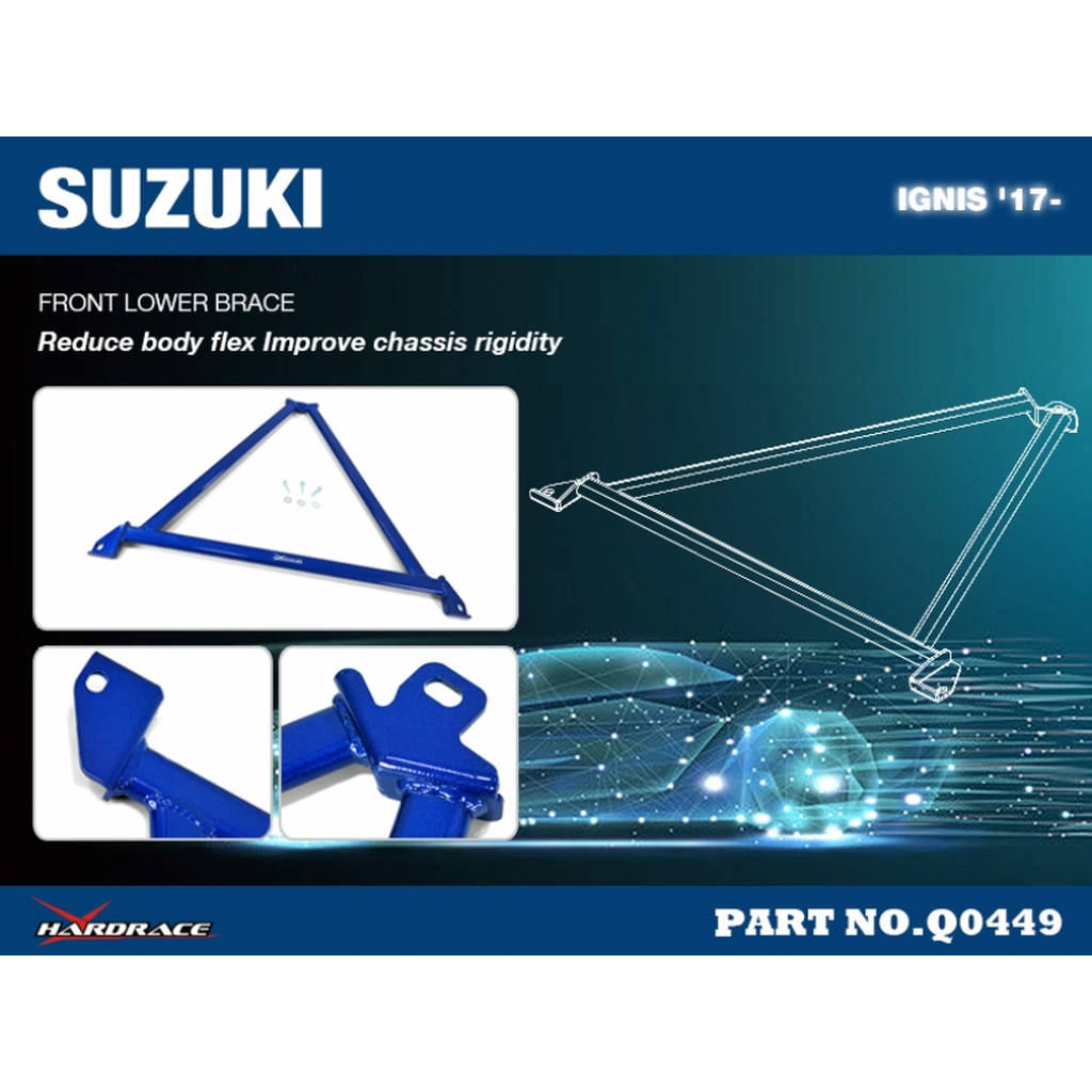 HARDRACE Q0449 SUZUKI IGNIS '17- FRONT LOWER BRACE - 1PCS/SET Photo-1 