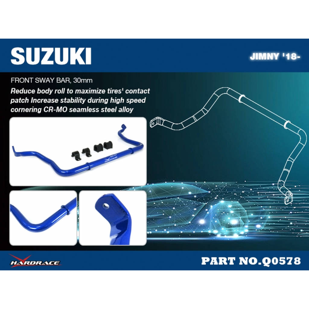 HARDRACE Q0578 SUZUKI JIMNY '18- FRONT SWAY BAR, 30mm 5PCS/SET Photo-1 