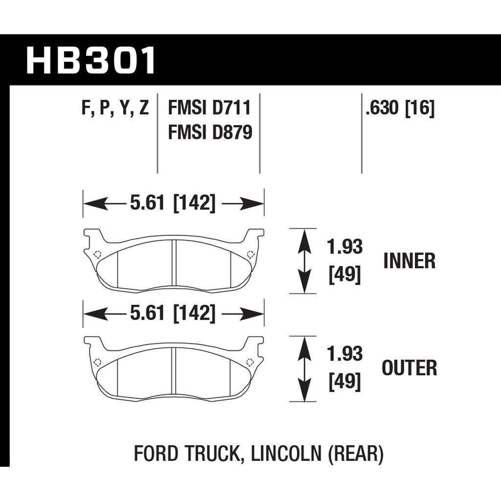 HAWK HB301B.630 Brake Pads Street HPS 5.0 Photo-2 