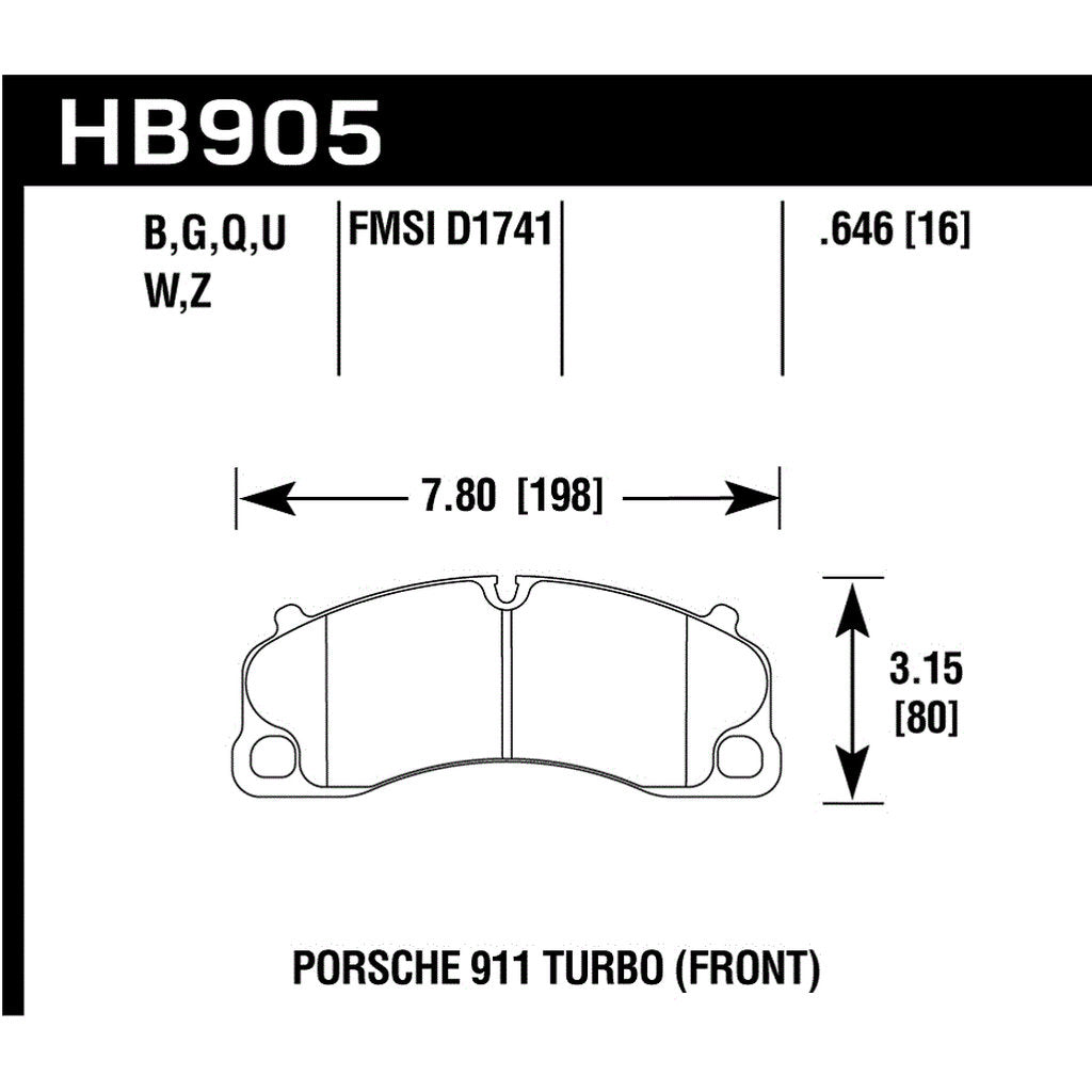 HAWK HB905Z.646 Brake Pads Street PC Front PORSCHE 911 Carrera 4 GTS/4S/S 2017-2019 Photo-2 