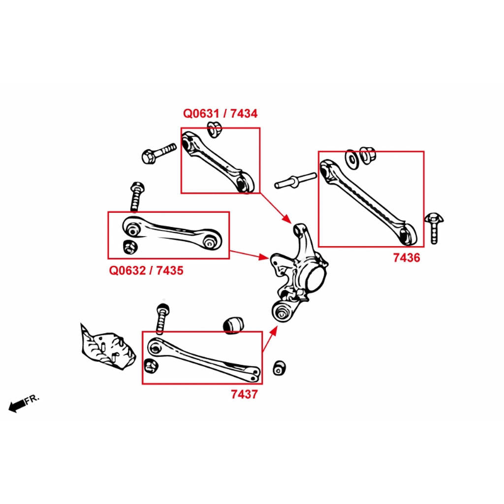 HARDRACE Q0632 BMW 1'S F20/F21/2'S F22/F23/3'S F30/F31/F34/4'S F32/F33/F36 REAR UPPER FRONT ARM (HARDEN RUBBER) - 2PCS/SET Photo-5 