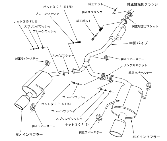 HKS 31029-AF003 Exhaust system Super Turbo Muffler SUBARU LEGACY WAGON (CBA-BP5) Photo-2 