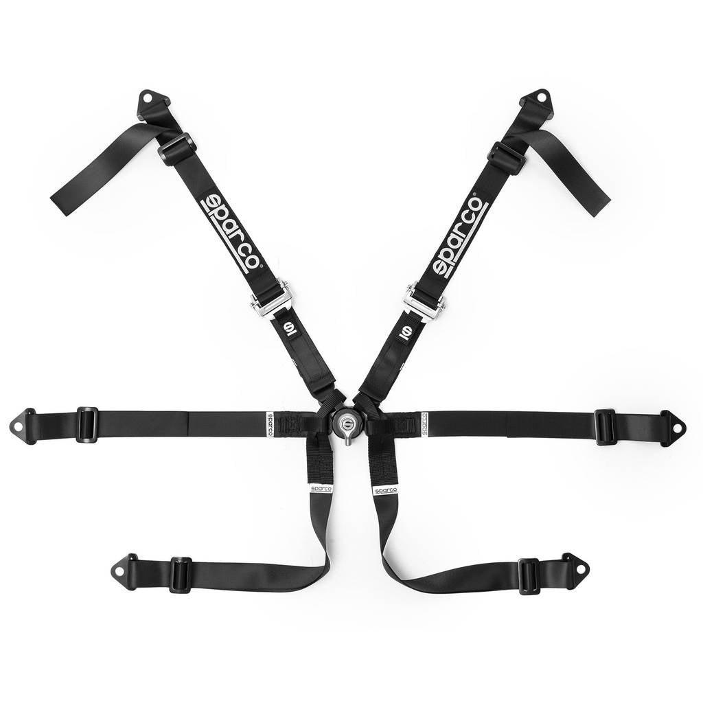 SPARCO 04823HNR Harness belts PRIME F3, 2", 6 point, formula, HANS, FIA 8853-2016, black Photo-0 