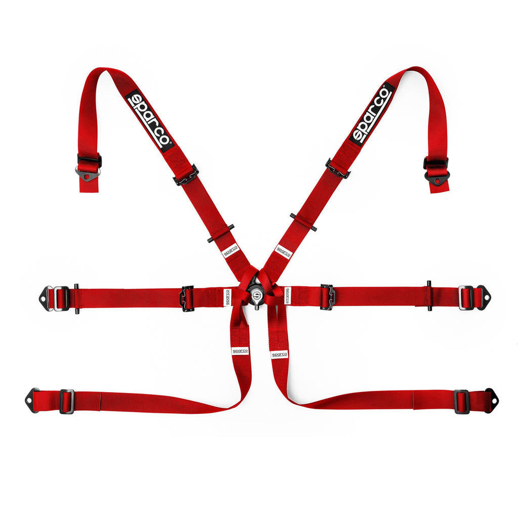 SPARCO 04819H2RS Harness belts 2", 6 point, steel adjusters, HANS, FIA 8853-2016, red Photo-0 