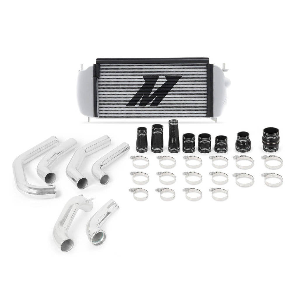MISHIMOTO MMINT-F27T-15KPSL FORD F-150 2.7L EcoBoost Intercooler Kit, 2015-2017, Silver Cooler, Polished Pipes Photo-0 