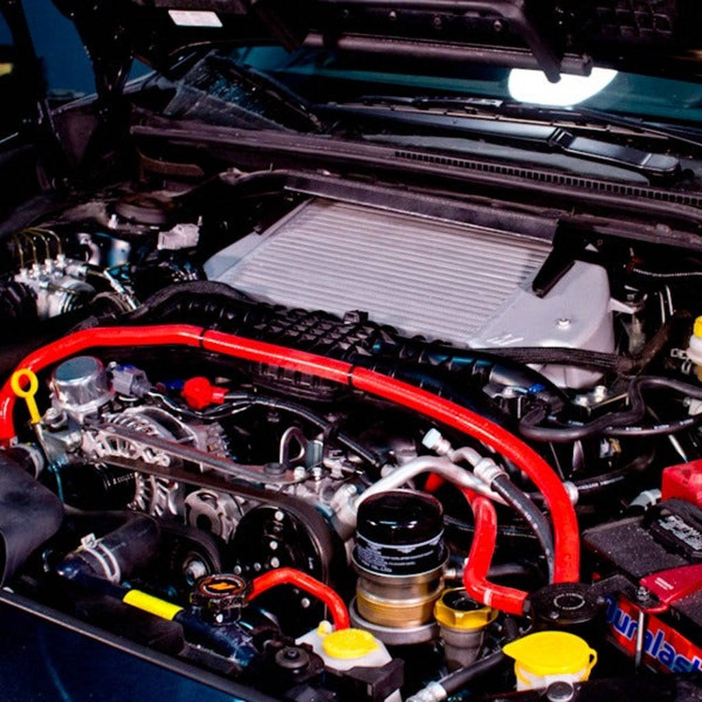 MISHIMOTO MMTMIC-WRX-15BSL SUBARU WRX Performance Top Mount Intercooler and Charge-Pipe Kit, 2015+ Polished Pipe, Black Inter Photo-1 