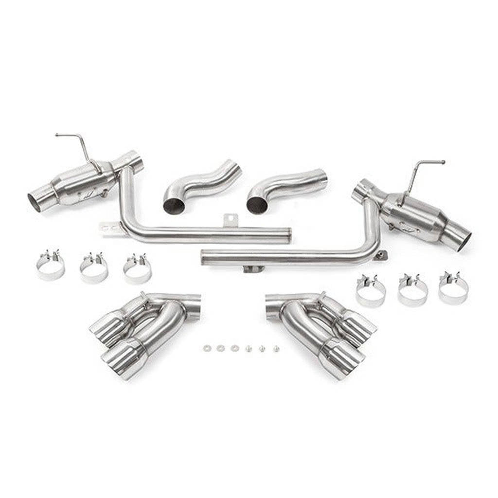 MISHIMOTO MMEXH-CAM8-16AQTPP CHEVROLETCamaro SS Quad-Tip Pro Axle-Back Exhaust PreSale, 2016+ Polished Tips Photo-0 