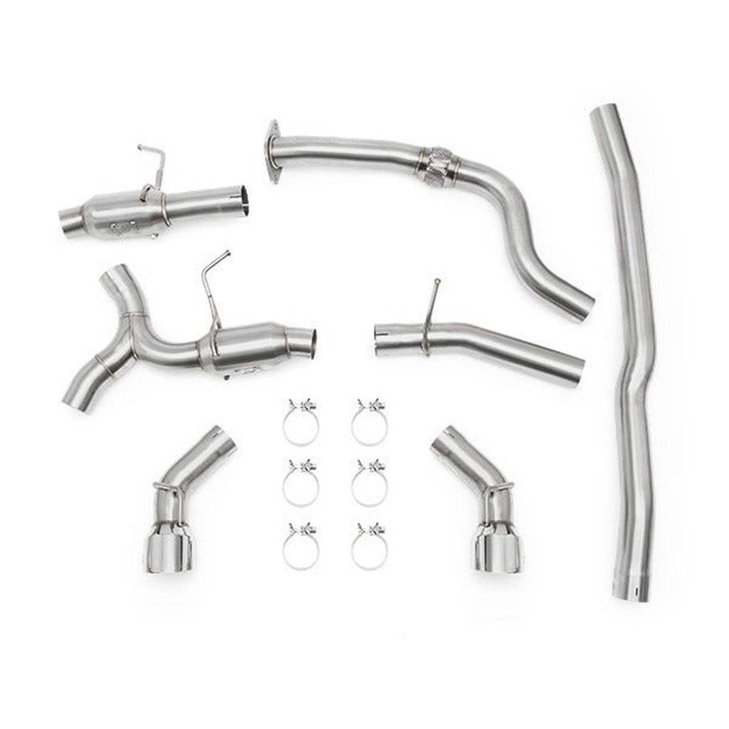 MISHIMOTO MMEXH-CAM4-16DTPP CHEVROLETCamaro 2.0T Dual Tip Pro Cat-Back Exhaust, 2016+, Polished Tips Photo-0 