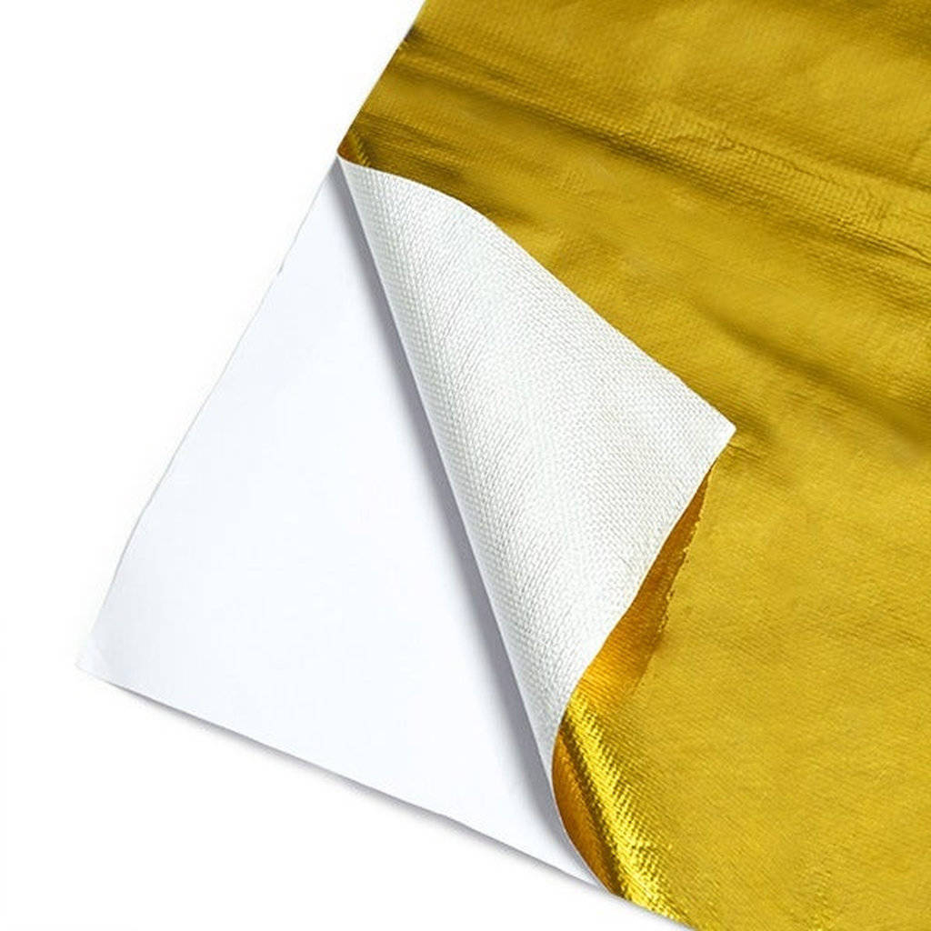 MISHIMOTO MMHP-GRB-2424 Gold Reflective Barrier with Adhesive Backing, 24"x24" Photo-0 