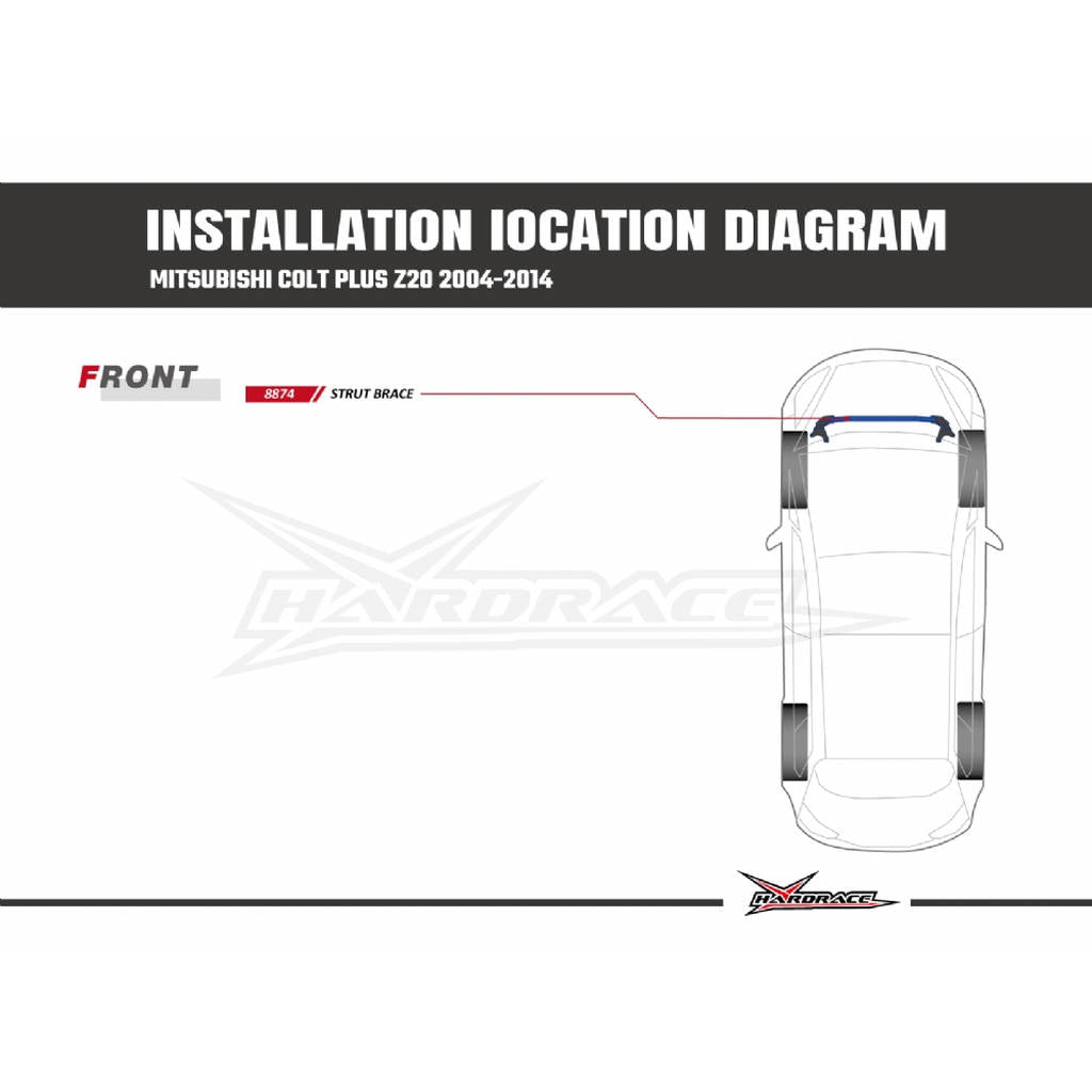 HARDRACE 8874 BODY REINFORCED BAR MITSUBISHI COLT 08- Photo-9 