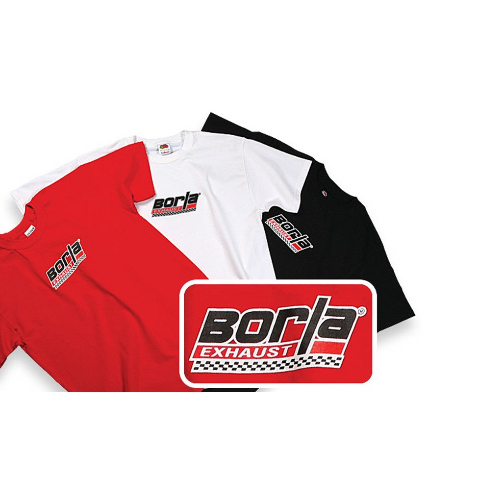 BORLA 21273 T-SHIRTS with CHECKERED BORLA LOGO, CREW NECK, MEN White, Size Medium Photo-0 