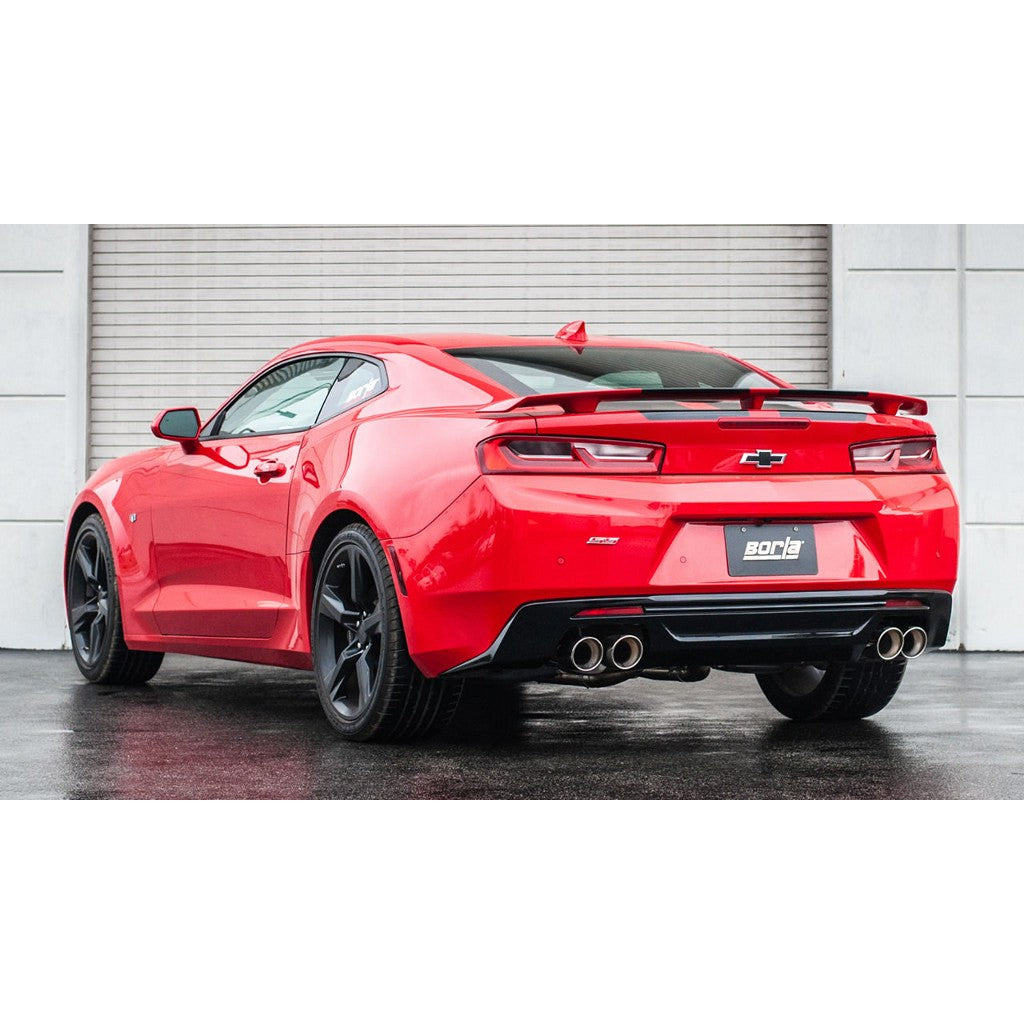 BORLA 140688 Cat-Back "ATAK", For use w/Long Tube Headers 3", 2.25" D RD RL AC 4" RD x 6.25" CHEVROLET CAMARO V8 6.2L V8 AT/M Photo-1 