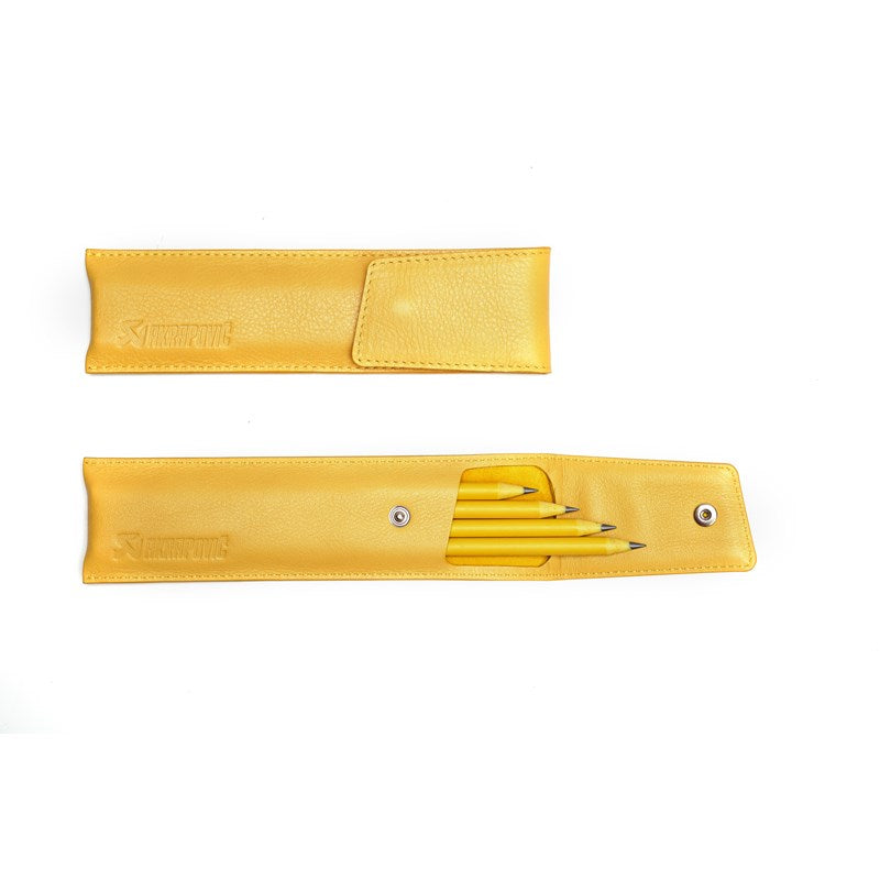 AKRAPOVIC 801724 Leather Pencil Case - yellow Photo-0 