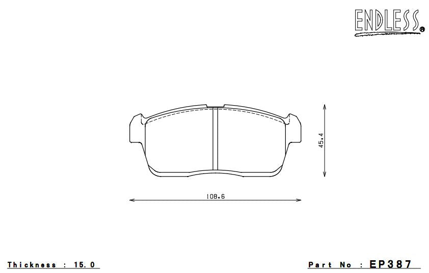 ENDLESS EP387SSY Front brake pads SUBARU DEX M401F/M411F 2008/11-2012/11 Photo-0 