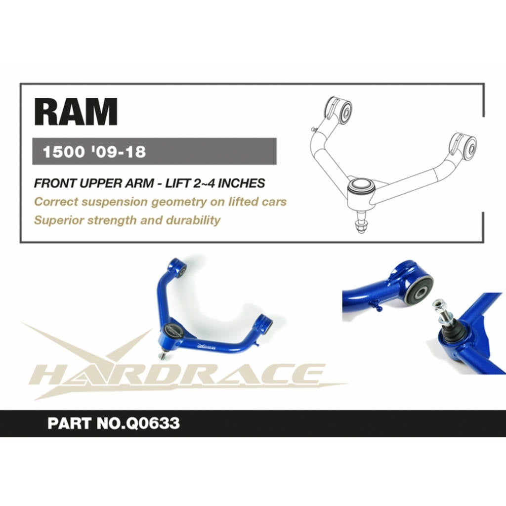 HARDRACE Q0633 FRONT UPPER ARM - LIFT 2~4 INCH RAM 1500 '09-18 Photo-1 