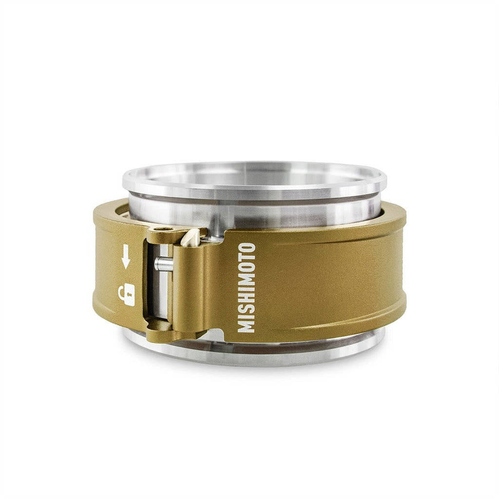 MISHIMOTO MMCLAMP-QD-30GD 3.0" Quick Release Clamp Assembly, Gold Photo-1 