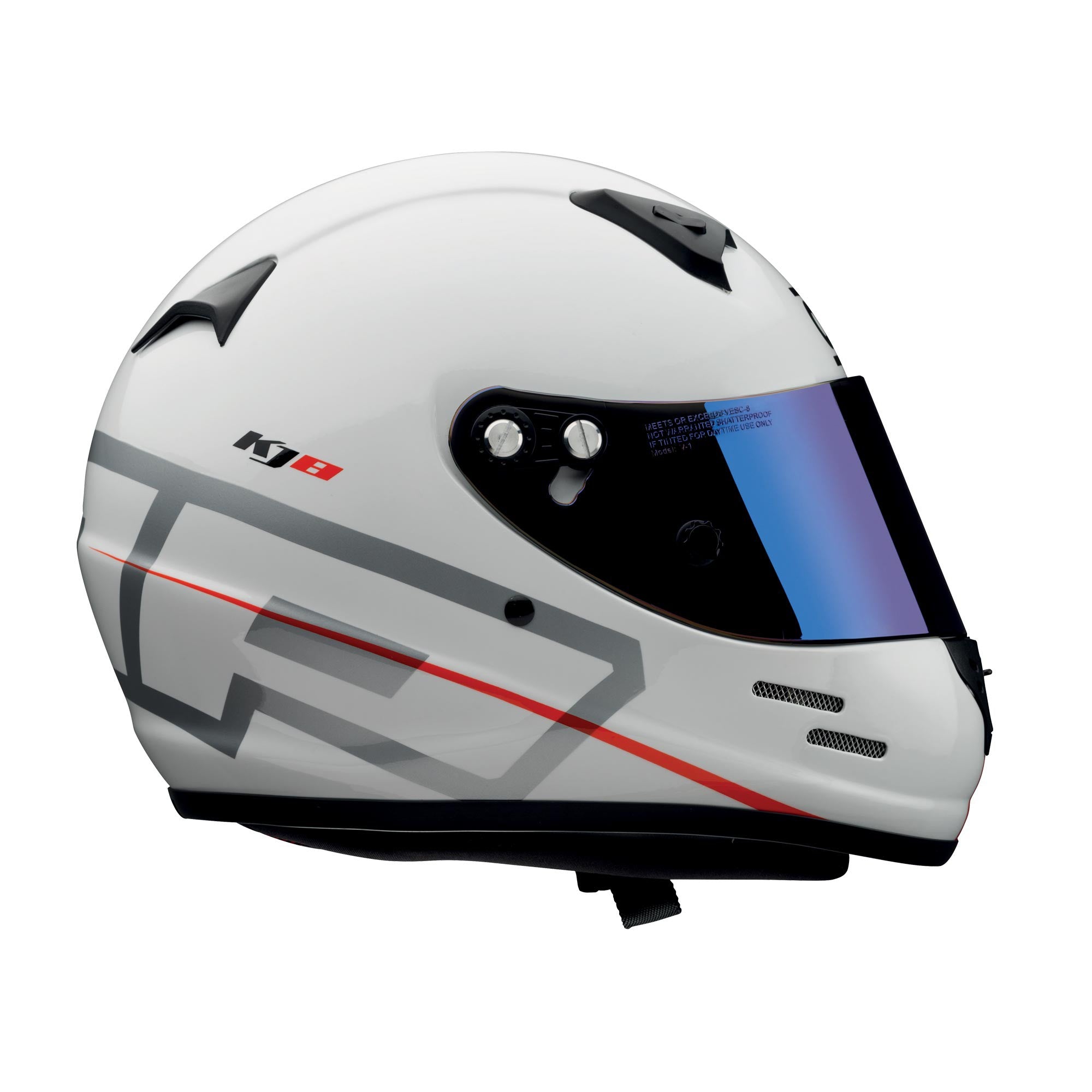 OMP SC0-0790-B01-020-XS (SC790E020XS) KJ-8 EVO Kart helmet, CMR 2016, white, iridium visor, size XS (52-53) Photo-4 