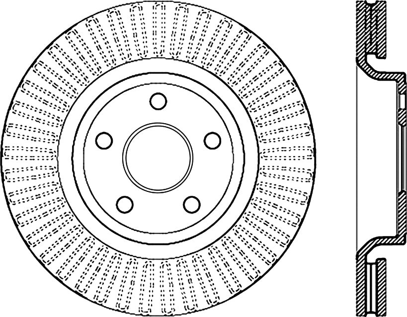 STOPTECH 126.58010SL Front StopTech Sport Slotted Rotor Left DODGE/JEEP Durango/Grand Cherokee 2012-2020 Photo-1 