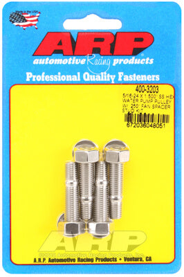 ARP 400-3203 Water Pump Pulley Stud Kit 5/16-24 X 1.500˝. ARP Stainless. polished. hex (fits 0.250˝ fan spacer) Photo-0 