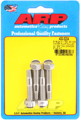 ARP 400-3204 Water Pump Pulley Stud Kit 5/16-24 X 1.750˝. ARP Stainless. polished. hex (fits 0.500˝ fan spacer) Photo-0 