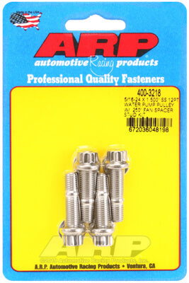 ARP 400-3218 Water Pump Pulley Stud Kit 5/16-24 X 1.500˝. ARP Stainless. polished. 12pt (fits 0.250˝ fan spacer) Photo-0 