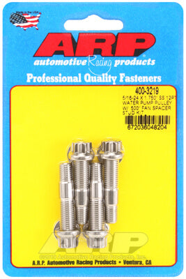 ARP 400-3219 Water Pump Pulley Stud Kit 5/16-24 X 1.750˝. ARP Stainless. polished. 12pt (fits 0.500˝ fan spacer) Photo-0 