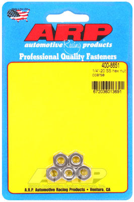 ARP 400-8651 Nut Kit 1/4"-20 SS coarse hex Photo-0 