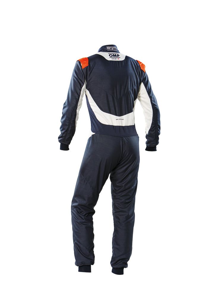 OMP IA0-1860-A01-249-48 (IA0186024948) ONE-S my2020 Racing suit, FIA 8856-2018, Navy blue/fluo orange, size 48 Photo-1 