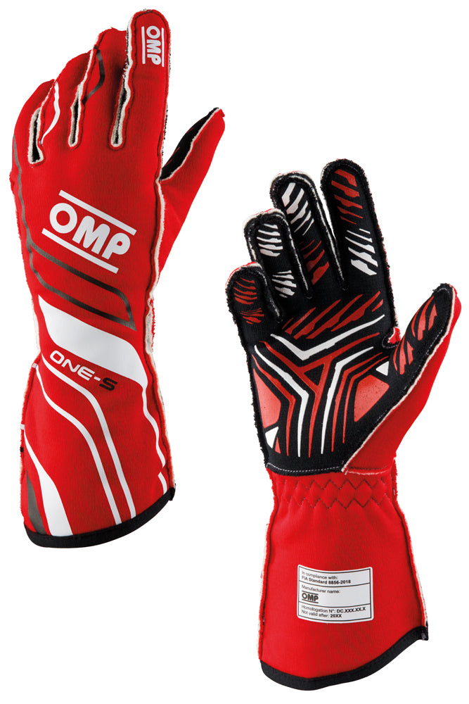 OMP IB0-0770-A01-061-XXL (IB/770/R/XXL) ONE-S my2020 Racing gloves, FIA 8856-2018, red, size XXL Photo-0 