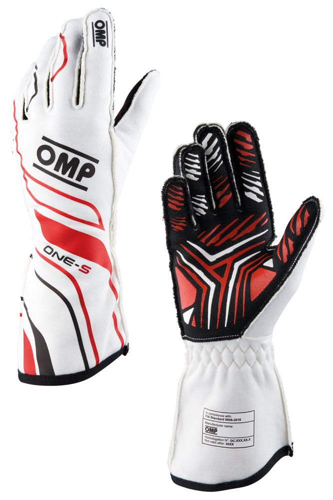 OMP IB0-0770-A01-020-L (IB/770/W/L) ONE-S my2020 Racing gloves, FIA 8856-2018, white, size L Photo-0 
