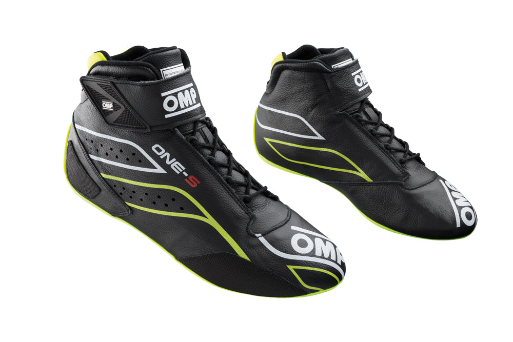 OMP IC0-0822-A01-178-37 (IC/82217837) ONE-S my2020 Racing shoes, FIA 8856-2018, black/yellow fluo, size 37 Photo-0 