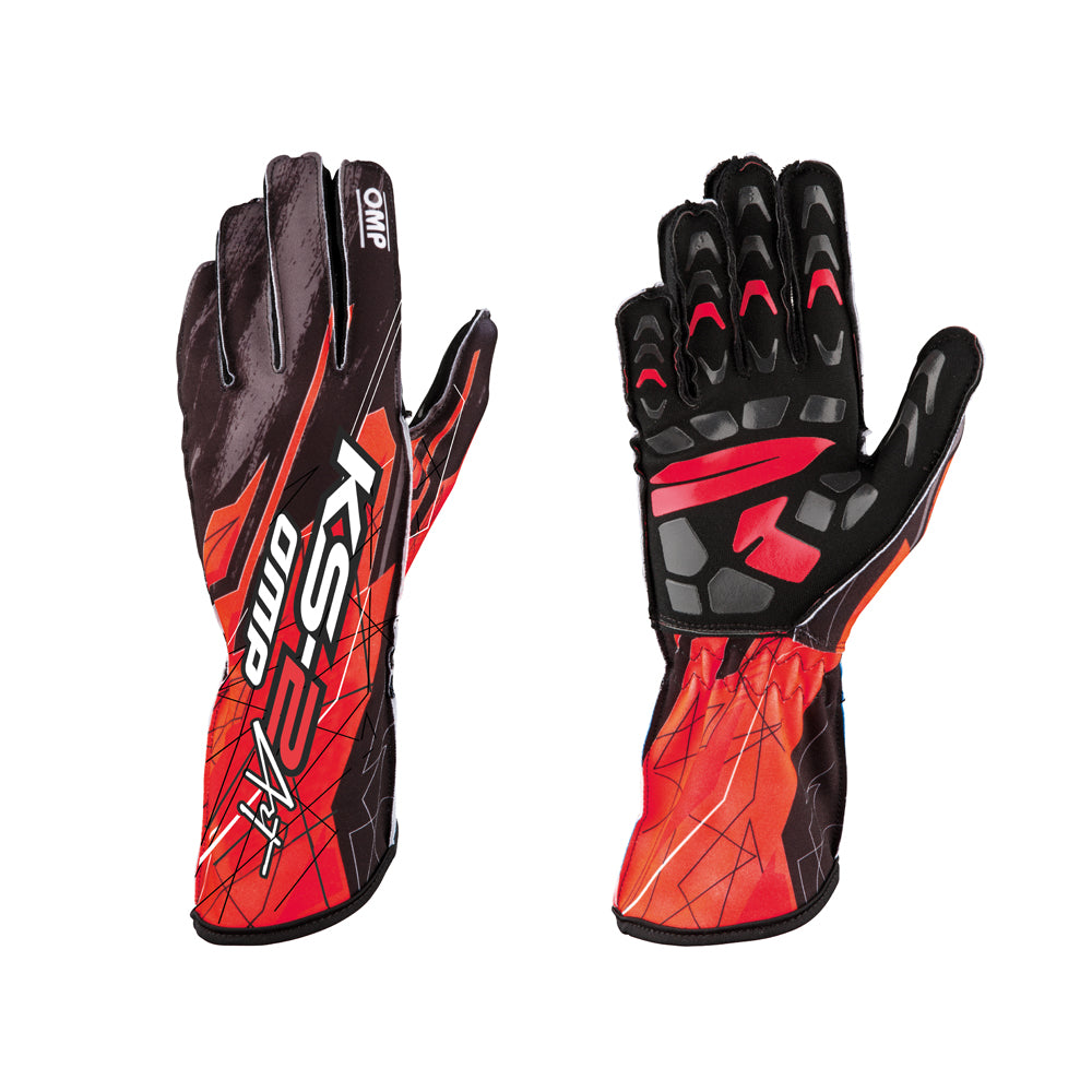 OMP KB0-2748-A01-073-XS (KK02748073XS) KS-2 ART Karting gloves, black/red, size XS Photo-0 