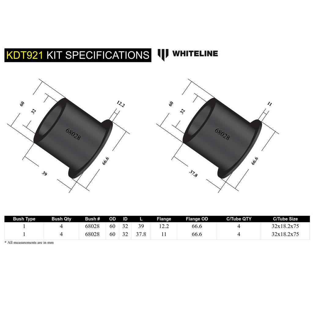 WHITELINE KDT921 Subframe Mount Bushing Photo-4 