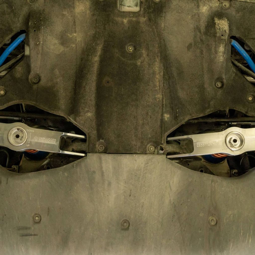 UNPLUGGED PERFORMANCE UP-M3MY-320-1.1 Billet Adjustable Rear Lower Spring Arm Pair for TESLA Model 3 / Model Y Photo-5 