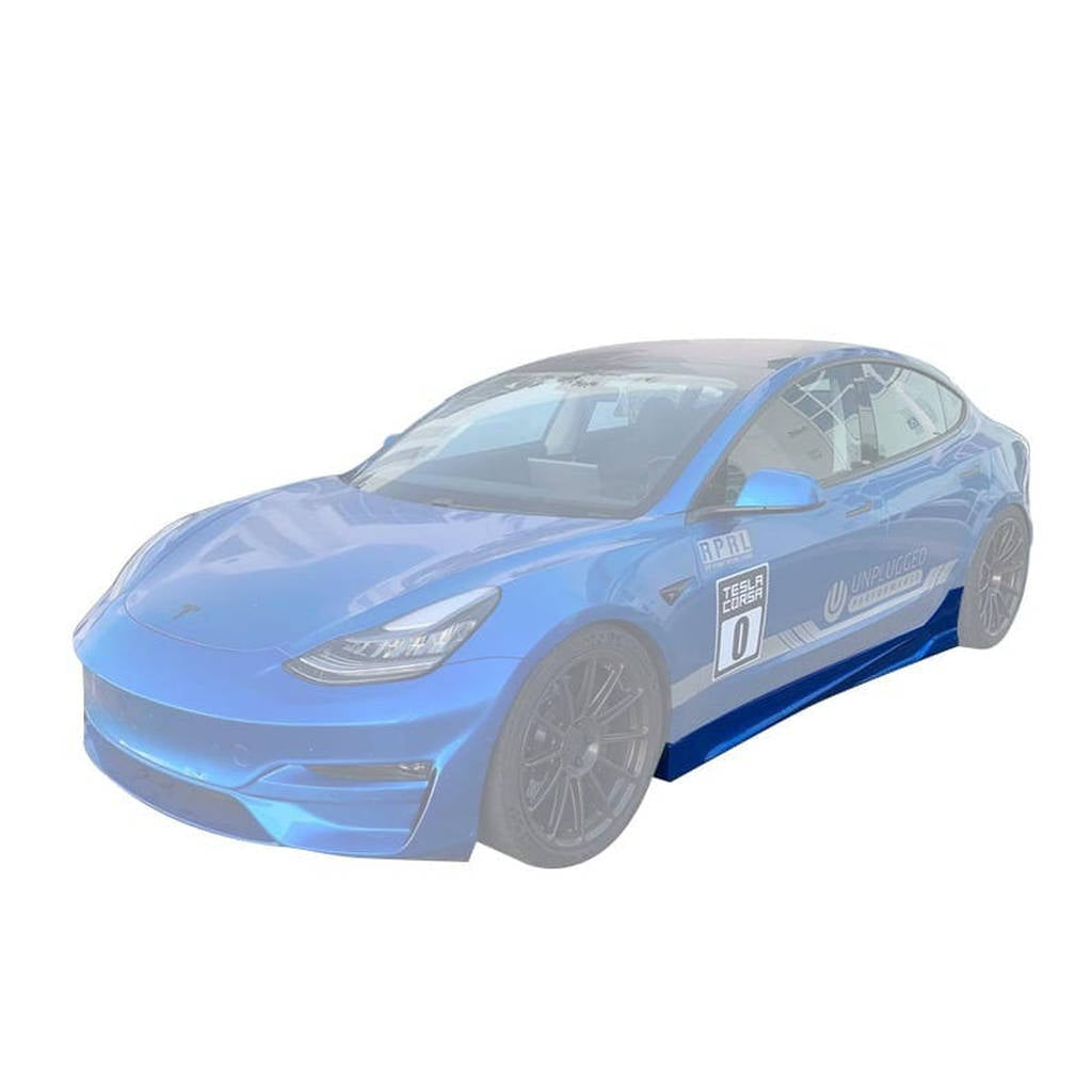 UNPLUGGED PERFORMANCE UP-M3-303-1.1 Ascension Side Skirts, Autoclaved Dry Carbon Raw for TESLA Model 3 Photo-0 
